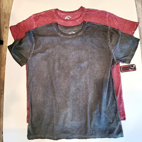 Fission Tshirts‎ Mens Surface Dyed Distressed Lot of 2 Basic Tee SIze Lar… - Picture 1 of 4